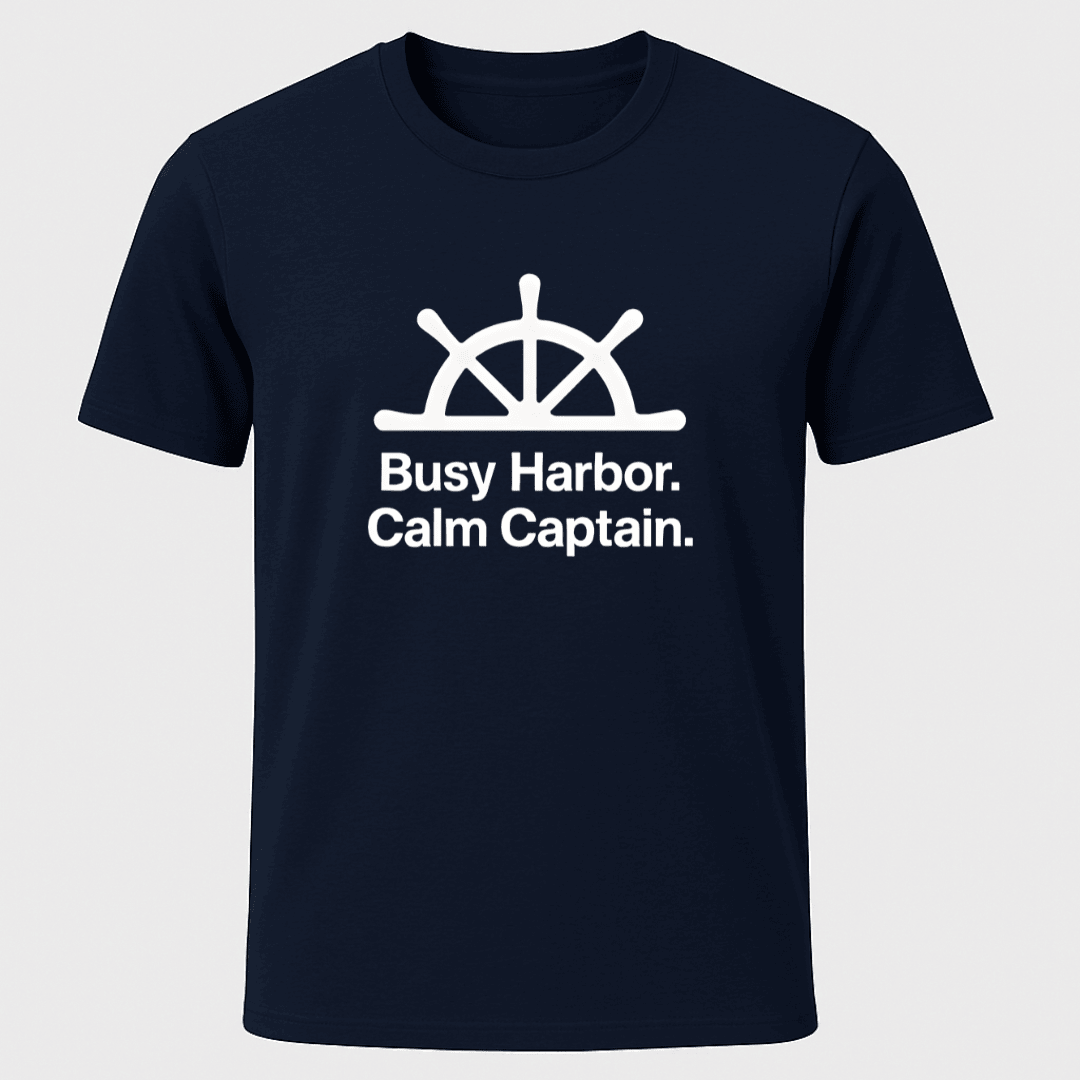 Busy Harbor Calm Captain T Shirt Gift For Boat Owner