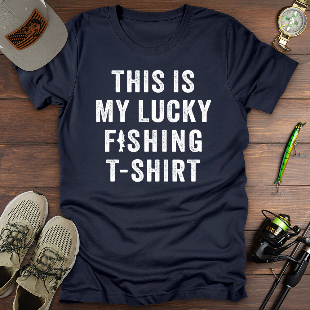 This Is My Lucky Fishing T Shirt Gift For Fishing Enthusiast