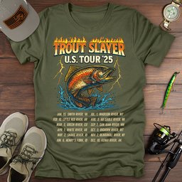 Trout US Tour T Shirt Gift For Fishing Enthusiast