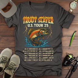 Trout US Tour T Shirt Gift For Fishing Enthusiast