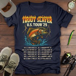 Trout US Tour T Shirt Gift For Fishing Enthusiast