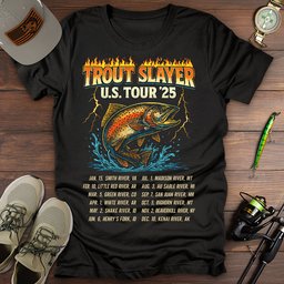 Trout US Tour T Shirt Gift For Fishing Enthusiast