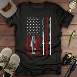 USA Flag Fishing T Shirt Gift For Fishing Enthusiast
