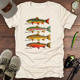 Trout Quartet T Shirt Gift For Fishing Enthusiast