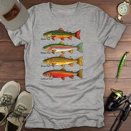 Trout Quartet T Shirt Gift For Fishing Enthusiast