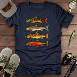 Trout Quartet T Shirt Gift For Fishing Enthusiast