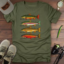 Trout Quartet T Shirt Gift For Fishing Enthusiast
