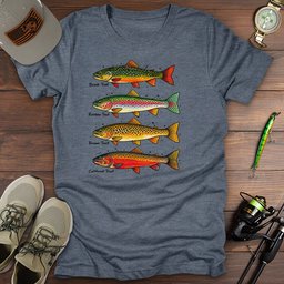 Trout Quartet T Shirt Gift For Fishing Enthusiast