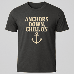 Anchors Down T Shirt Gift For Boat Owner