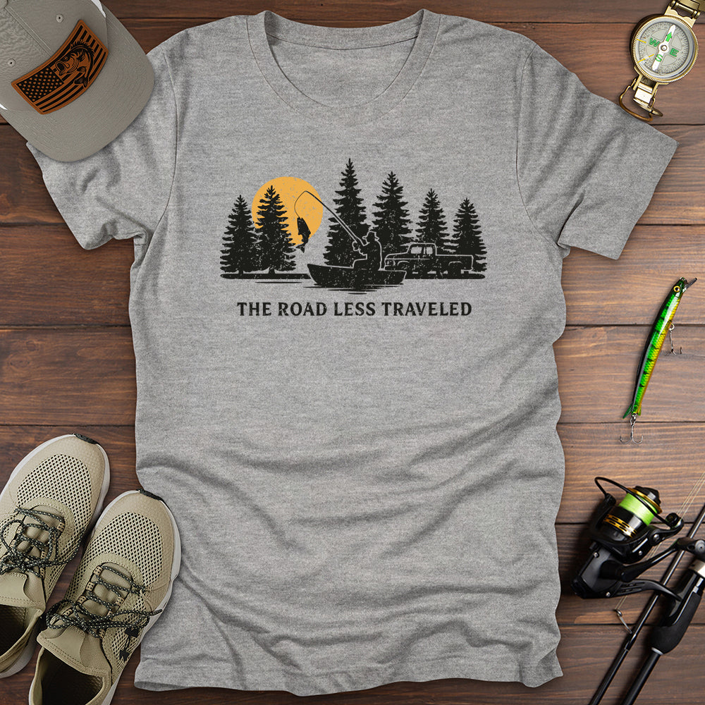 The Road Less Traveled T Shirt Gift For Fishing Enthusiast