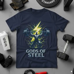 Lightning Steel T Shirt Gift For Fitness Lover