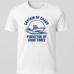 Captn Of Chaos T Shirt Gift For Boat Owner