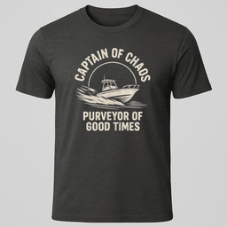 Captn Of Chaos T Shirt Gift For Boat Owner