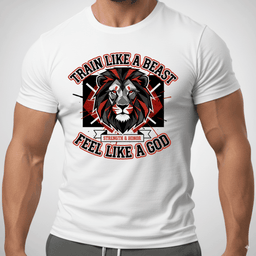 Train Like A Beast Feel Like A God T Shirt Gift For Fitness Lover