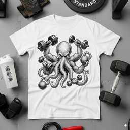 Octopus Gains T Shirt Gift For Fitness Lover