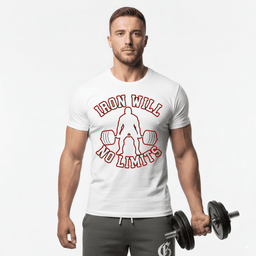 Iron Will No Limits T Shirt Gift For Fitness Lover