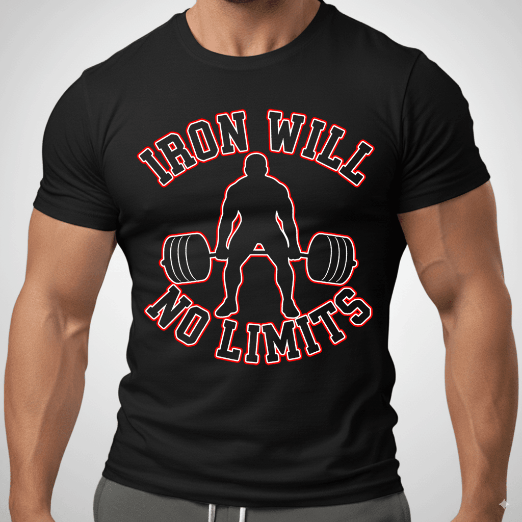 Iron Will No Limits T Shirt Gift For Fitness Lover