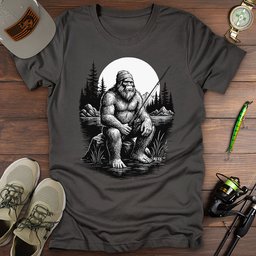 Sasquatch At Sundown T Shirt Gift For Fishing Enthusiast