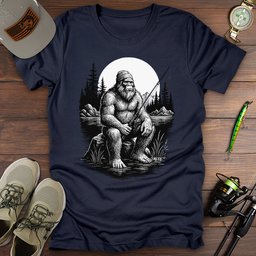 Sasquatch At Sundown T Shirt Gift For Fishing Enthusiast