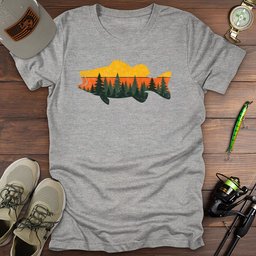 Sunset Forest Bass T Shirt Gift For Fishing Enthusiast