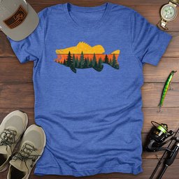 Sunset Forest Bass T Shirt Gift For Fishing Enthusiast