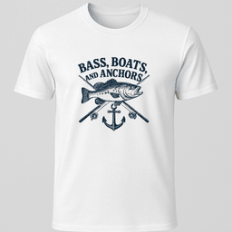 Bass Boats And Anchors T Shirt Gift For Boat Owner