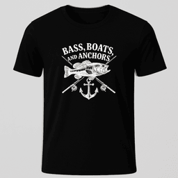 Bass Boats And Anchors T Shirt Gift For Boat Owner