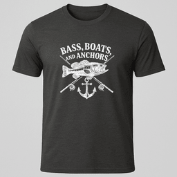 Bass Boats And Anchors T Shirt Gift For Boat Owner
