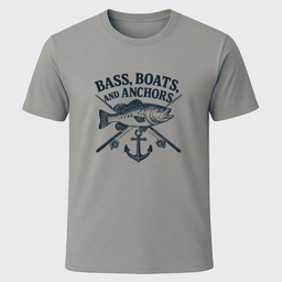 Bass Boats And Anchors T Shirt Gift For Boat Owner