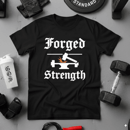 Forged Strength Gothic T Shirt Gift For Fitness Lover