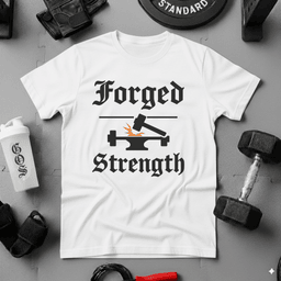 Forged Strength Gothic T Shirt Gift For Fitness Lover