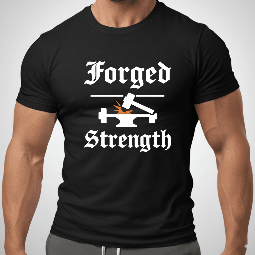 Forged Strength Gothic T Shirt Gift For Fitness Lover
