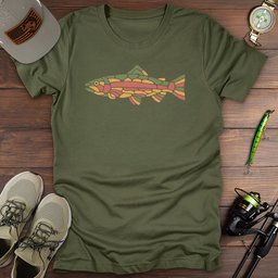 Stained Glass Trout T Shirt Gift For Fishing Enthusiast