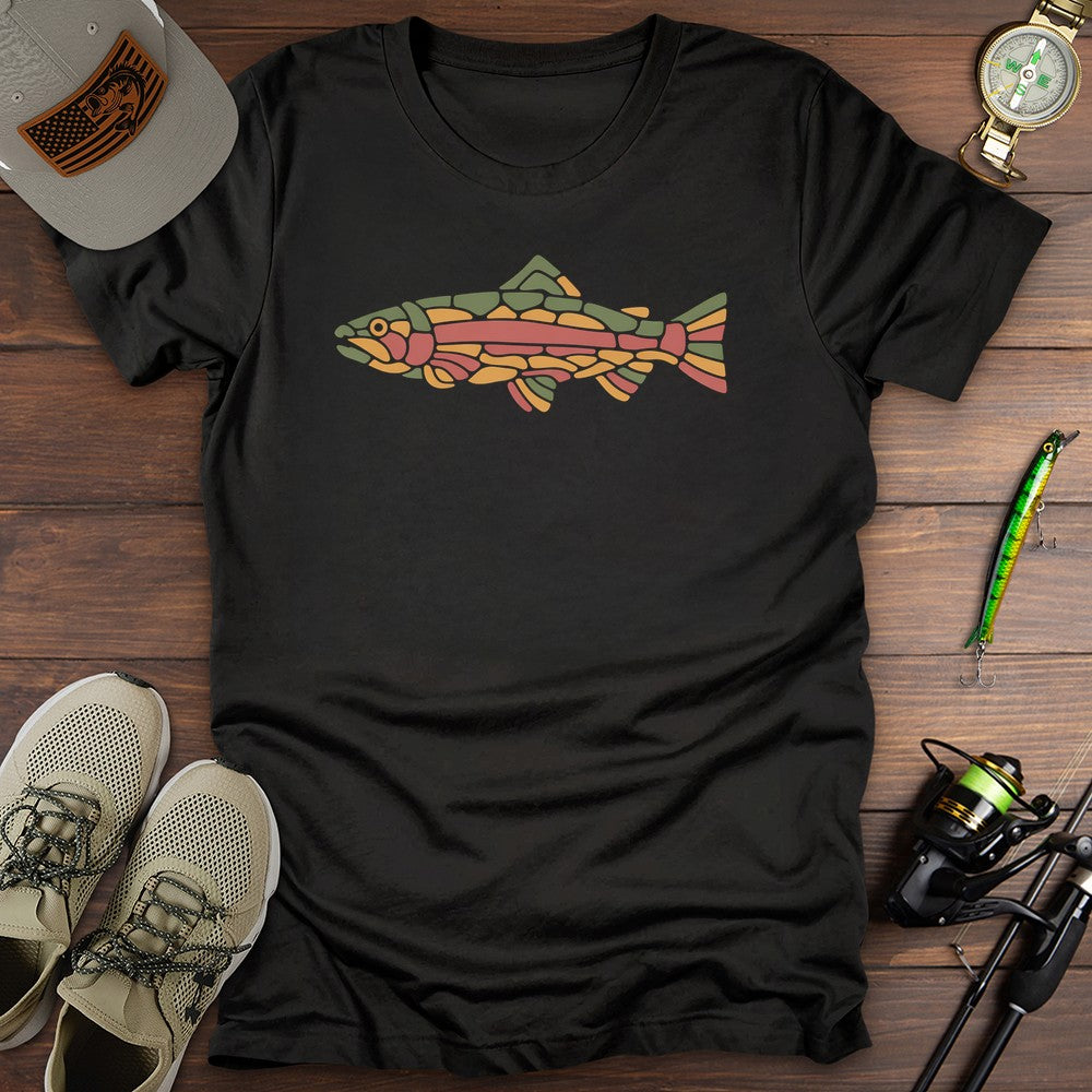 Stained Glass Trout T Shirt Gift For Fishing Enthusiast