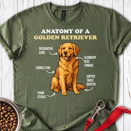 Anatomy Of A Golden Retriever T Shirt Gift For Dog Lover