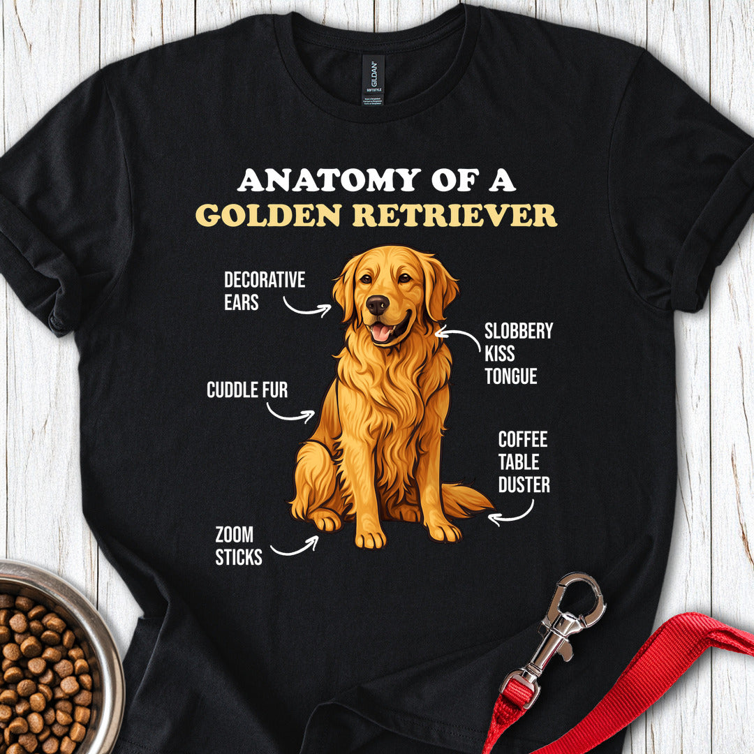 Anatomy Of A Golden Retriever T Shirt Gift For Dog Lover