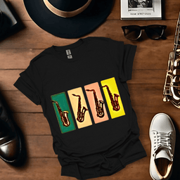 Four Sax T Shirt Gift For Music Lover
