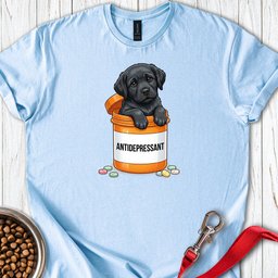 Antidepressant Black Lab T Shirt Gift For Dog Lover