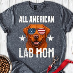 All American Fox Red Lab Mom T Shirt Gift For Mom