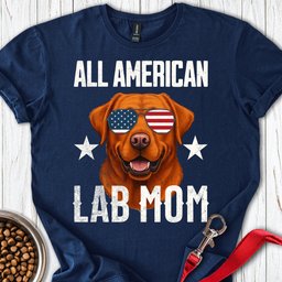All American Fox Red Lab Mom T Shirt Gift For Mom
