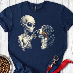 Alien And Bernese Mountain Dog T Shirt Gift For Dog Lover