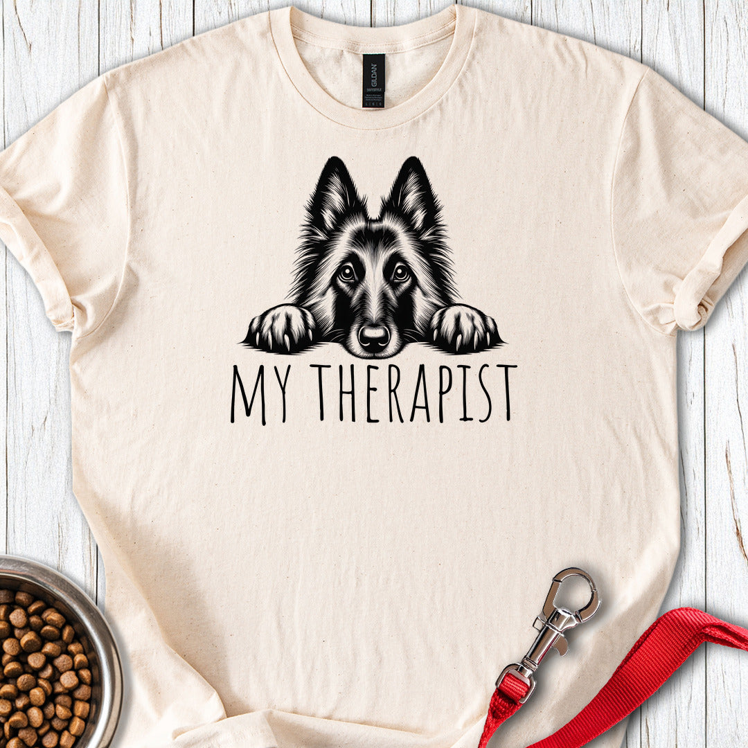 Belgian Tervuren My Therapist T Shirt Gift For Dog Lover