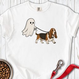 Basset Hound Ghost Halloween Premium Tee Gift For Dog Lover