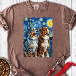 Australian Shepherds Van Gogh T Shirt Gift For Dog Lover