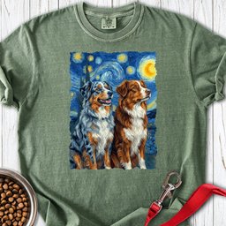 Australian Shepherds Van Gogh T Shirt Gift For Dog Lover