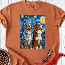 Australian Shepherds Van Gogh T Shirt Gift For Dog Lover