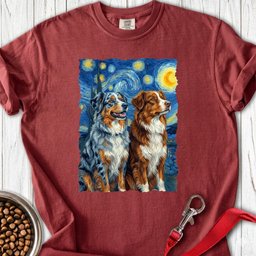 Australian Shepherds Van Gogh T Shirt Gift For Dog Lover