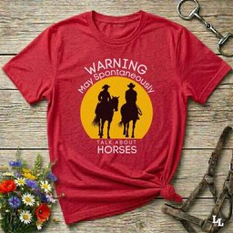 Warning May Spontaneously Talk About Horses Tee Gift For Horse Lover