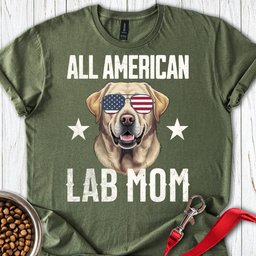 All American Yellow Lab Mom T Shirt Gift For Mom