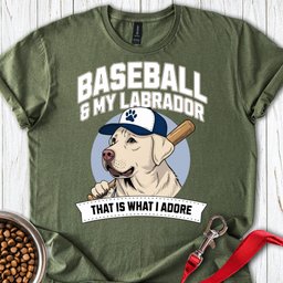 Baseball And Labrador T Shirt Gift For Dog Lover